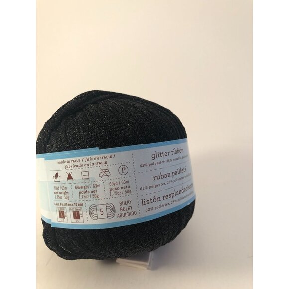 Martha Stewart Crafts Glitter Ribbon Made in Italy 69 yards Bulky Color Onyx. - Picture 3 of 3